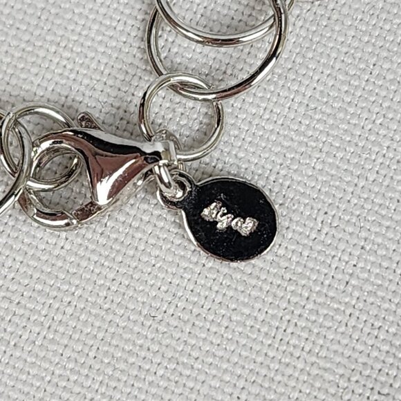 925 Sterling Silver Red Brown Natural Stone Chain Necklace - Picture 6 of 7